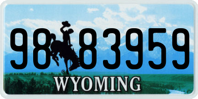 WY license plate 9883959