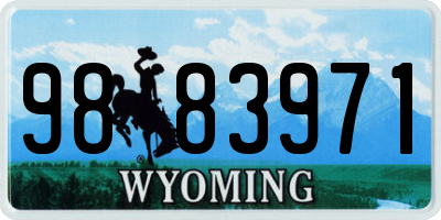 WY license plate 9883971