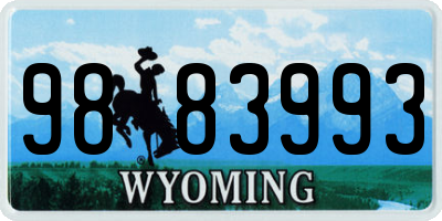 WY license plate 9883993