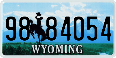 WY license plate 9884054