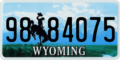WY license plate 9884075