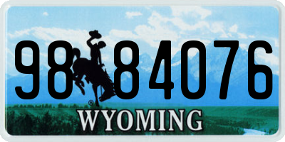 WY license plate 9884076