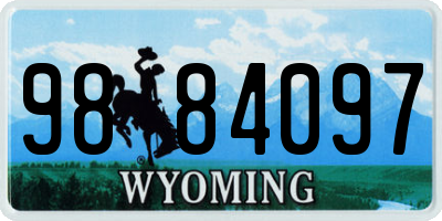 WY license plate 9884097