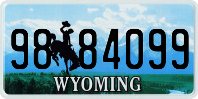 WY license plate 9884099