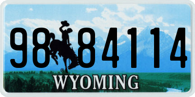 WY license plate 9884114