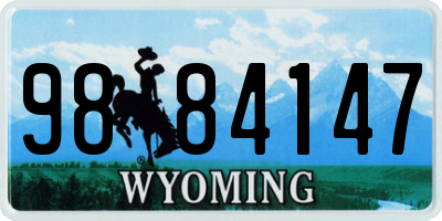 WY license plate 9884147