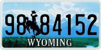 WY license plate 9884152