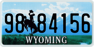WY license plate 9884156