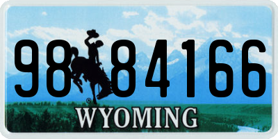 WY license plate 9884166