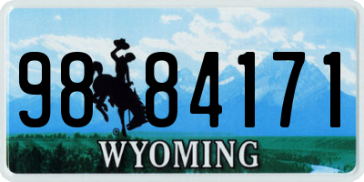 WY license plate 9884171