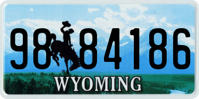 WY license plate 9884186