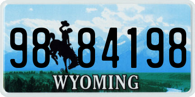 WY license plate 9884198