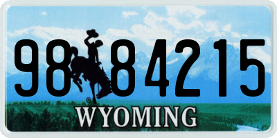 WY license plate 9884215