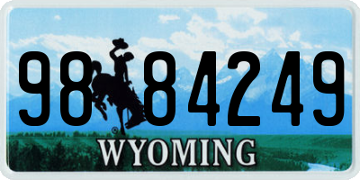WY license plate 9884249