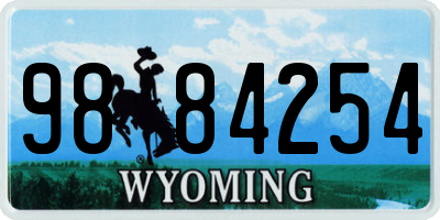 WY license plate 9884254