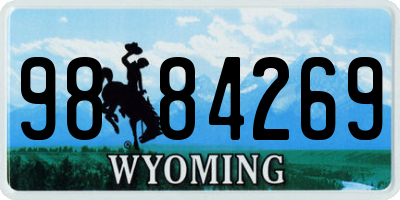 WY license plate 9884269