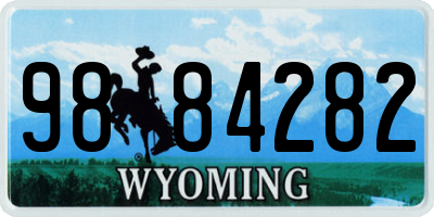WY license plate 9884282