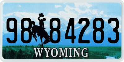 WY license plate 9884283