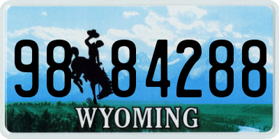 WY license plate 9884288