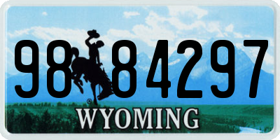 WY license plate 9884297