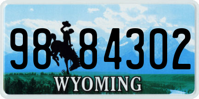 WY license plate 9884302