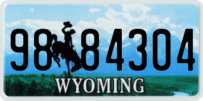 WY license plate 9884304