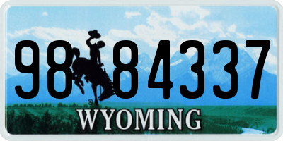 WY license plate 9884337