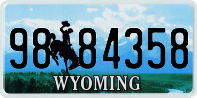 WY license plate 9884358