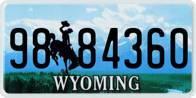 WY license plate 9884360