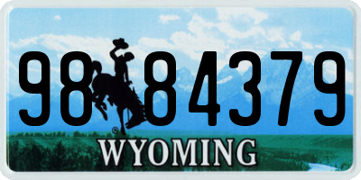 WY license plate 9884379