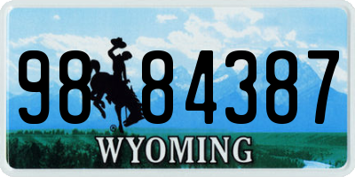 WY license plate 9884387