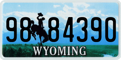 WY license plate 9884390