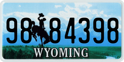 WY license plate 9884398