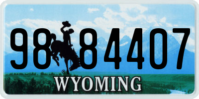 WY license plate 9884407
