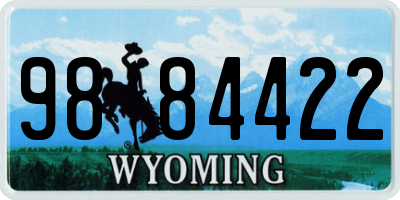 WY license plate 9884422