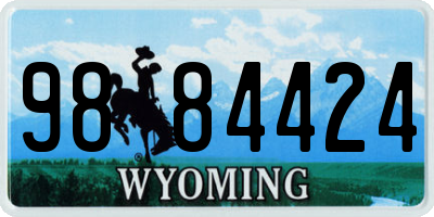 WY license plate 9884424
