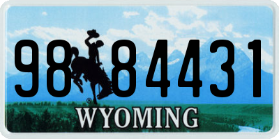WY license plate 9884431