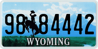 WY license plate 9884442