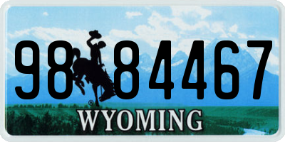 WY license plate 9884467