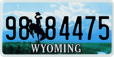 WY license plate 9884475