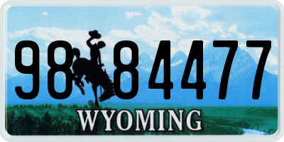 WY license plate 9884477