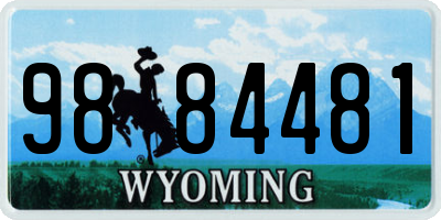 WY license plate 9884481