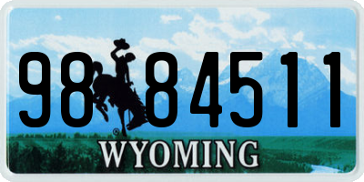 WY license plate 9884511