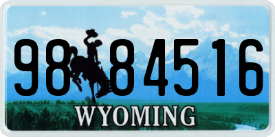 WY license plate 9884516