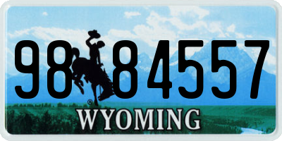 WY license plate 9884557