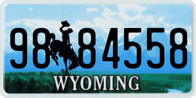 WY license plate 9884558