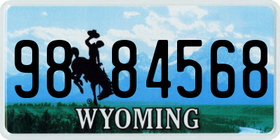 WY license plate 9884568