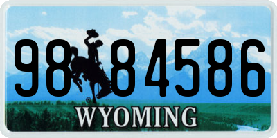 WY license plate 9884586