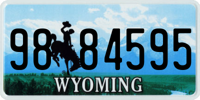 WY license plate 9884595