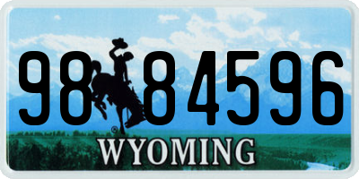 WY license plate 9884596